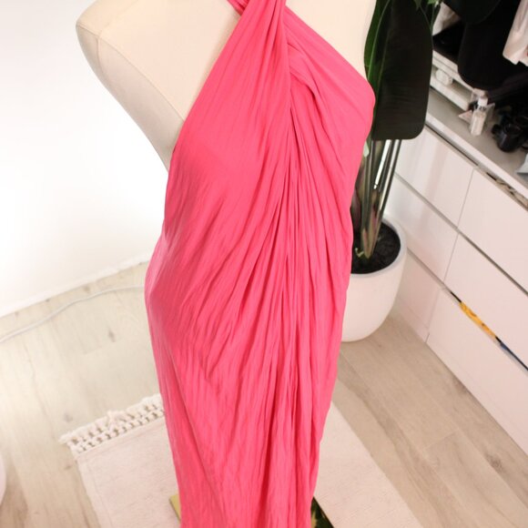 A.L.C Rio Gown, Pink Maxi Halter Low Back Gown, Size 10 - Picture 7 of 10